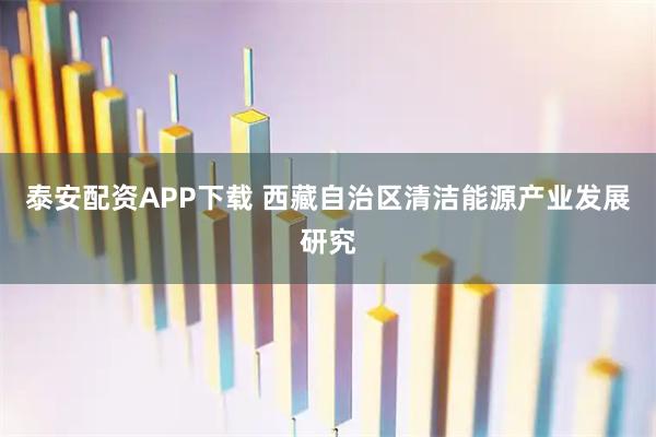 泰安配资APP下载 西藏自治区清洁能源产业发展研究