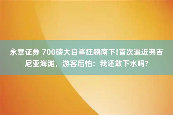 永崋证券 700磅大白鲨狂飙南下!首次逼近弗吉尼亚海滩,游客后怕:我还敢下水吗?